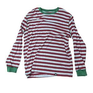 Littlest Prince Holiday Couple Family Adult Red Grey Striped Pajama Set Xlarge